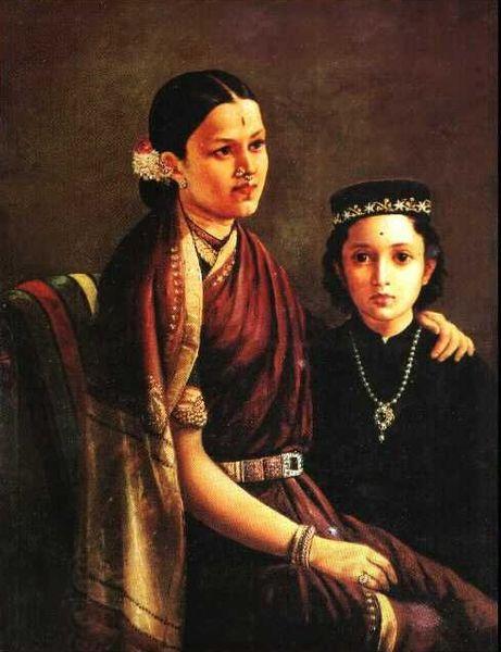Raja Ravi Varma Mrs. Ramanadha Rao oil painting picture